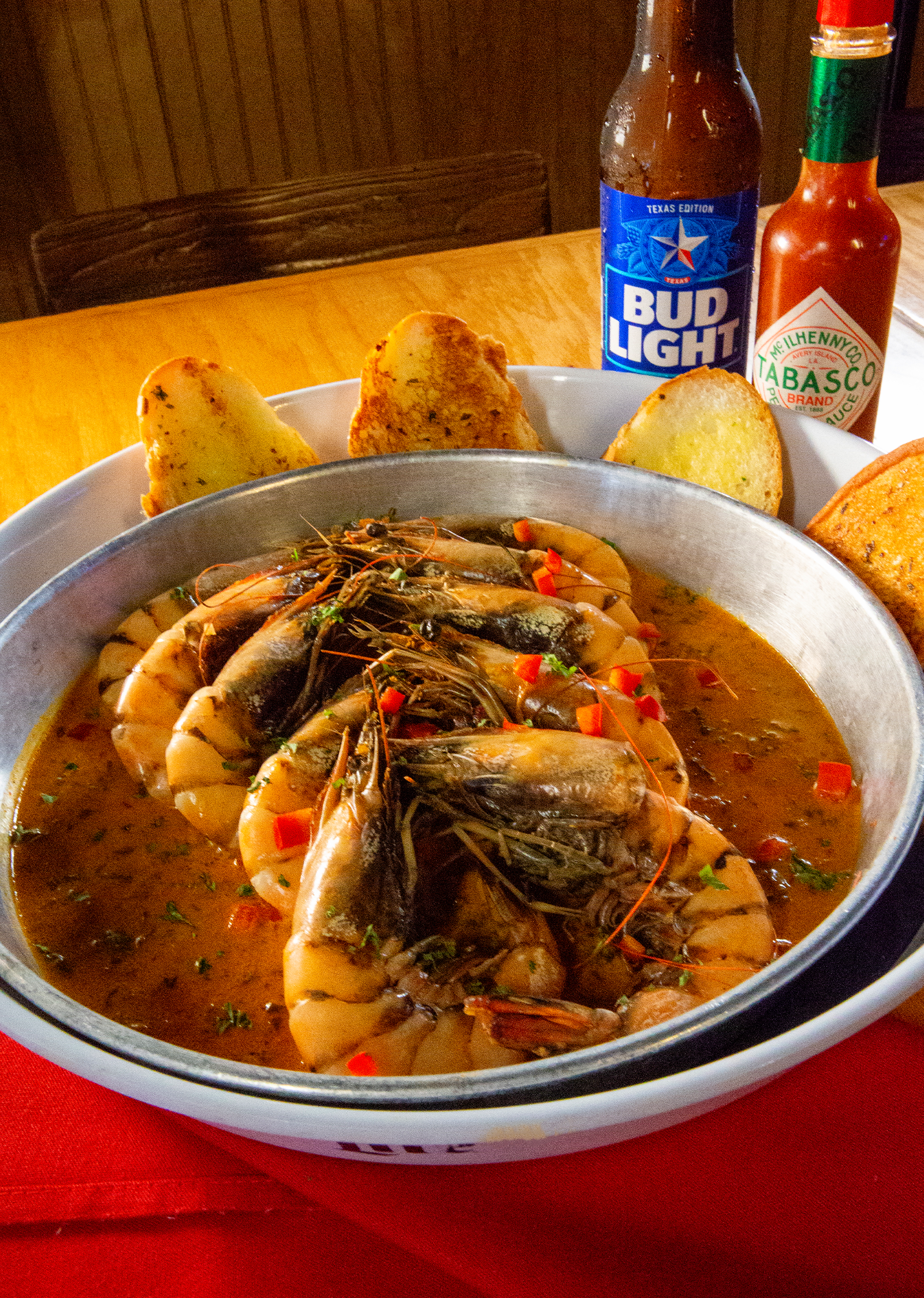 Cajun shrimp Cajun Seafood Shrimp dish in Galveston TX.